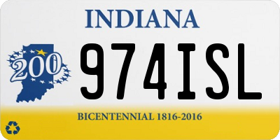 IN license plate 974ISL