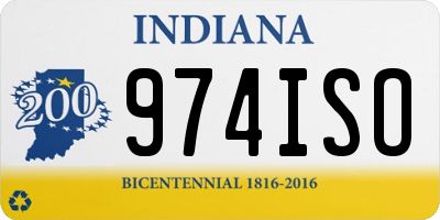 IN license plate 974ISO