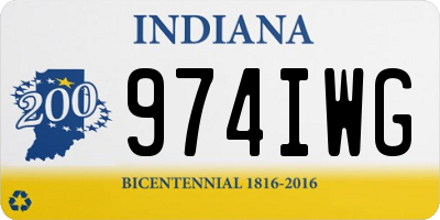 IN license plate 974IWG