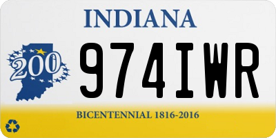IN license plate 974IWR