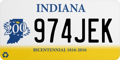 IN license plate 974JEK