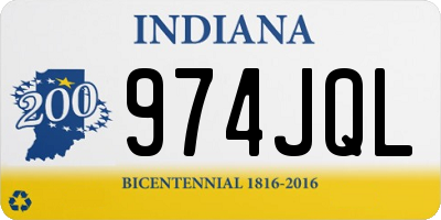IN license plate 974JQL