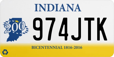 IN license plate 974JTK