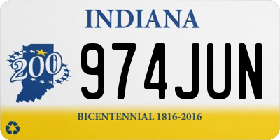 IN license plate 974JUN