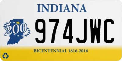 IN license plate 974JWC