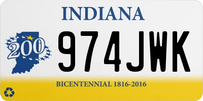 IN license plate 974JWK