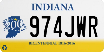 IN license plate 974JWR
