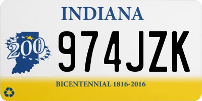 IN license plate 974JZK