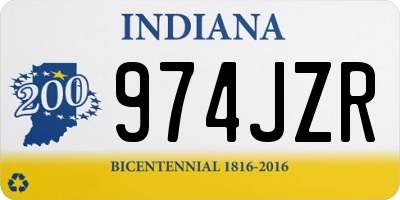 IN license plate 974JZR