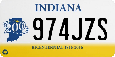 IN license plate 974JZS