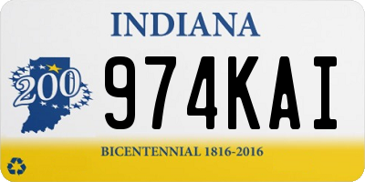 IN license plate 974KAI