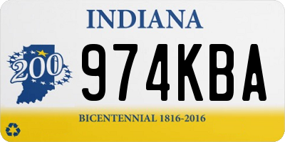 IN license plate 974KBA
