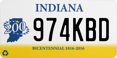 IN license plate 974KBD