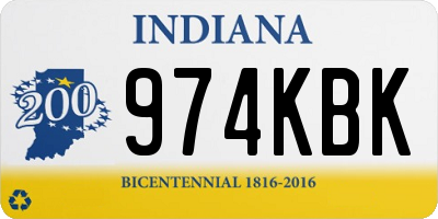 IN license plate 974KBK