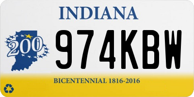 IN license plate 974KBW