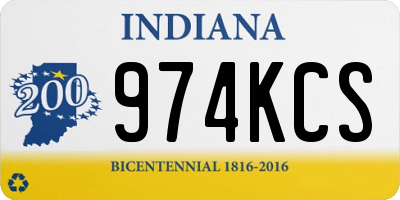 IN license plate 974KCS