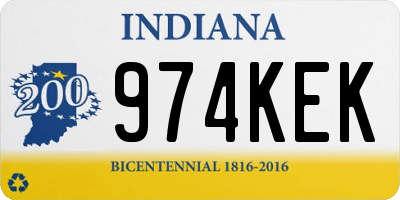 IN license plate 974KEK