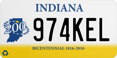 IN license plate 974KEL