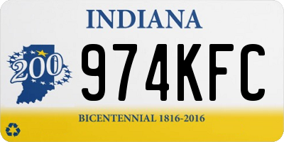 IN license plate 974KFC