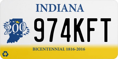 IN license plate 974KFT