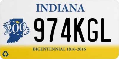 IN license plate 974KGL
