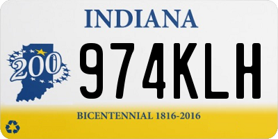 IN license plate 974KLH