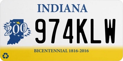 IN license plate 974KLW