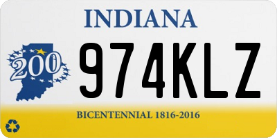 IN license plate 974KLZ