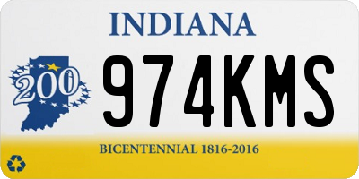 IN license plate 974KMS