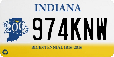 IN license plate 974KNW