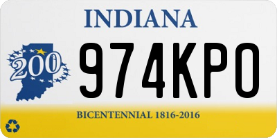 IN license plate 974KPO