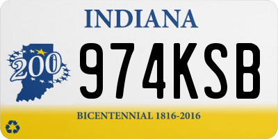 IN license plate 974KSB