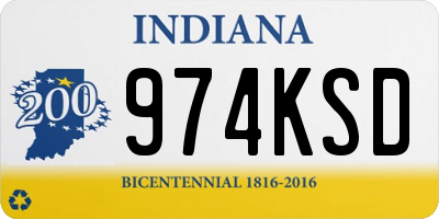 IN license plate 974KSD