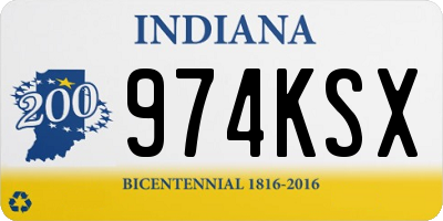 IN license plate 974KSX