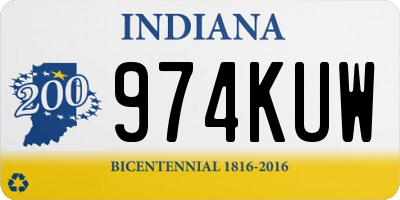 IN license plate 974KUW