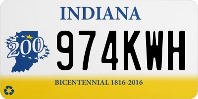 IN license plate 974KWH
