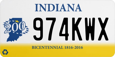 IN license plate 974KWX