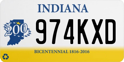 IN license plate 974KXD