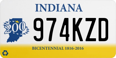 IN license plate 974KZD