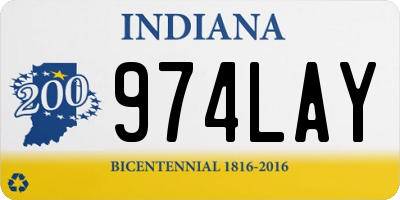 IN license plate 974LAY
