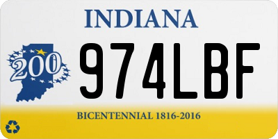 IN license plate 974LBF