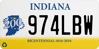 IN license plate 974LBW