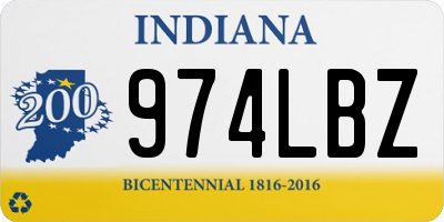 IN license plate 974LBZ