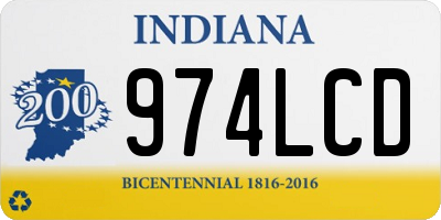 IN license plate 974LCD