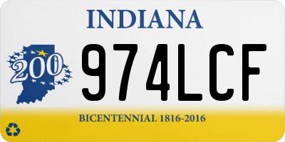 IN license plate 974LCF