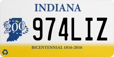 IN license plate 974LIZ