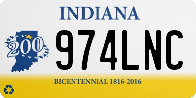 IN license plate 974LNC