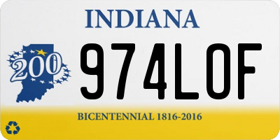 IN license plate 974LOF