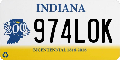 IN license plate 974LOK