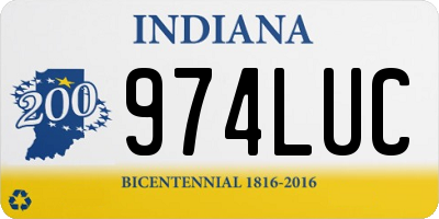 IN license plate 974LUC